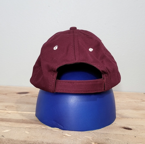 Budweiser Baseball Hat Cap Maroon Embroidered Logo Adjustable Strap UNISEX - Picture 6 of 8